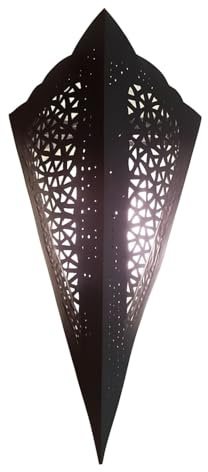 Orientalische Wandlampe Samir handgemacht aus Metall in Schwarz 45 cm