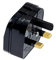 Black ECP Mains UK Converter Adapter Plug 2 Pin Euro To UK 3 Pin 3 Amp