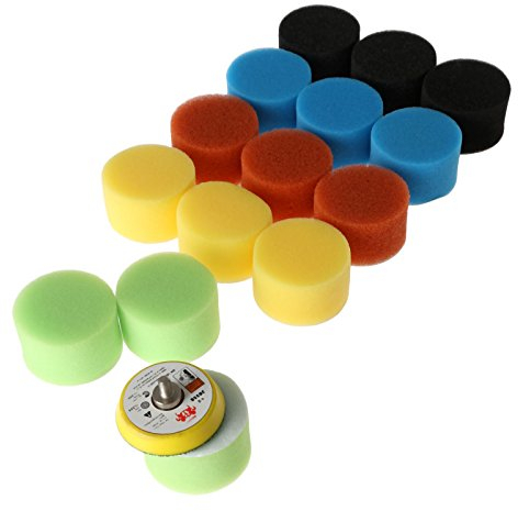 Dophee 16pcs 2 Thread-M6 Auto Polierschwamme Set für Schleifmaschine Poliermaschine