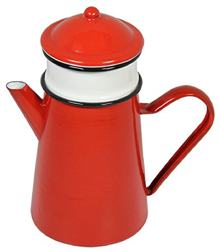 Cafetière du nord rouge d'Antan