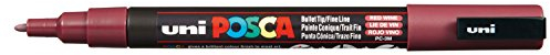 Uni Posca Marker PC-3M Paint Glass Pen Fine Bullet Tip 1.3mm Red Wine