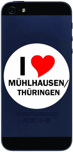 I Love Aufkleber 7 cm mit Stadtname MUEHLHAUSEN-THUERINGEN - Decal - Sticker - Handy - Handyskin - Handyaufkleber - Telefonaufkleber - JDM - Die Cut - OEM