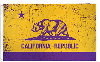 AZ FLAG Flagge Kalifornien Violett und gold 150x90 cm Polyester 100D 2 Ösen