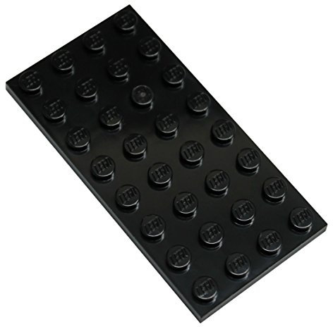 LEGO Parts and Pieces: Black 4x8 Plate x4