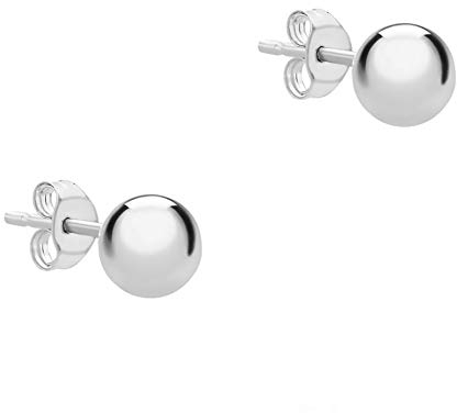 CARISSIMA Women's 9 ct White Gold 5 mm Ball Polished Stud Earrings