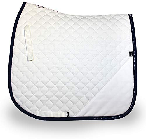 AIKO Dressurschabracke, Turnier - Dressur - Brilliance Fineline 1r - Weiss/Marine - DR, WB, Strass