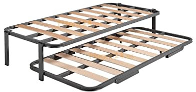 Hogar 24 Cama Nido con 2 Somieres, Estructura Reforzada Doble Barra Superior + Patas, 90x200cm