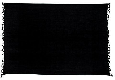 Ciffre Sarong Pareo Wickelrock Strandtuch Tuch Wickeltuch Handtuch Bunte Sommer Muster Set Gratis Schnalle Schwarz Uni