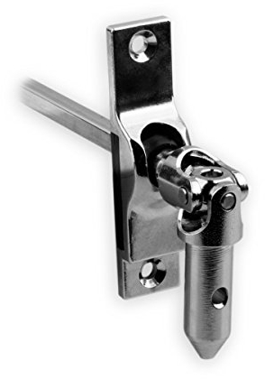 DIWARO.® | Rolladen Gelenklager G038, 45 Grad Umlenkung, Grundplatte 17 x 73 mm mit 2 Befestigungslöcher, Kurbelzapfen Anschluss 11,9 mm, Antrieb zum Rolladengetriebe 6 mm Vierkant