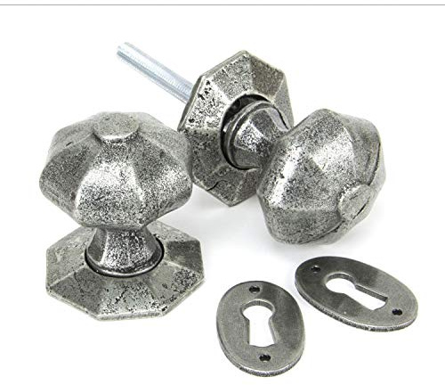 From the Anvil Pewter Octagonal Mortice/Rim Knob Set
