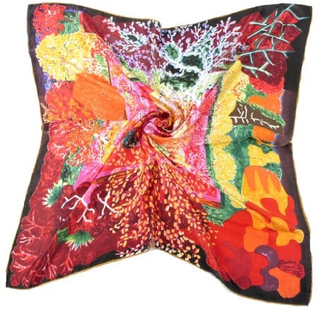 Nella-Mode Künstlerisches Hochwertiges SEIDENTUCH Bunter Garten Tuch aus 100% Seide Kunstdruck Malerei 85x85 cm, handrolliert
