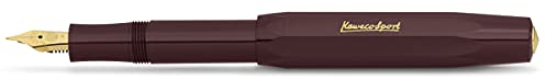 Kaweco CLASSIC SPORT Fountain Pen Bordeaux with 23 Carat Gold-Plated Steel Nib and Iridium Tip for Ink Cartridges I Sport Fountain Pen 13 cm I Nib: B (Broad)