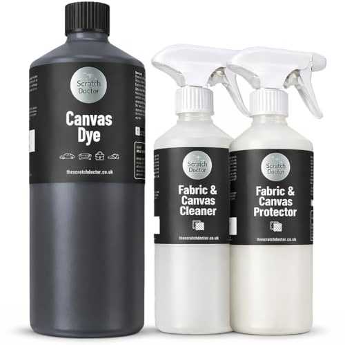 Kit de teinture avec amplificateur de couleur pour toile de capote de voiture décapotable Pour redonner de la couleur aux capotex. Toutes les couleurs disponibles., noir, 500 ml