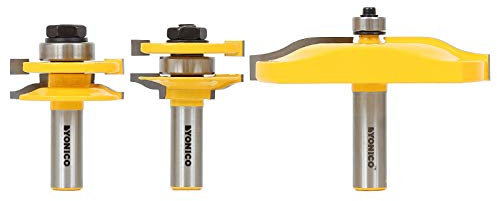 Yonico 12337 Ogee 3 Bit Raised Panel Cabinet Door Router Bit Set 1/2-Inch Shank