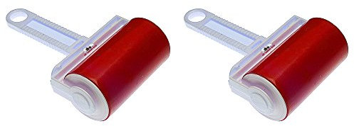2 Stück all-around24 Kleiderrolle dauer Fusselroller Fusselrolle abwaschbar Tierhaarentferner (Rot)