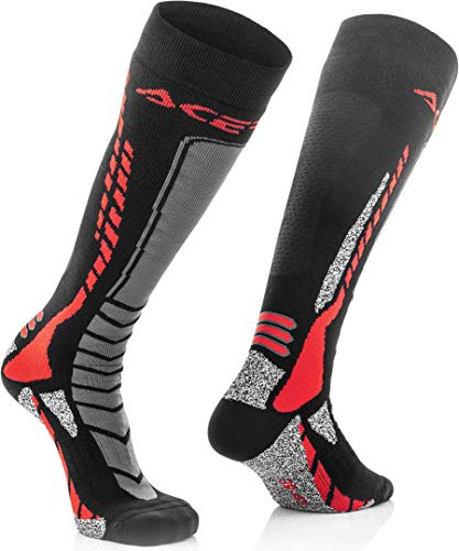 Acerbis Herren 22077 Socken MX PRO SCHWARZ/ROT S/M