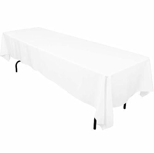 LinenTablecloth 60 x 126-Inch Rectangular Polyester Tablecloth White
