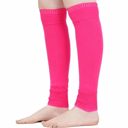 Mysocks Stulpen Damen beinwärmer Frauen Mädchen Winter 80er Stulpen Beinstulpen Beinwärmer Kniestrümpfe Leg Warmers Strümpfe in Einheitsgröße, Neonrosa