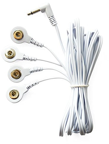 KONMED 1 Pair Tens Electrode Lead Wires Jack 3.5mm Snap 3.5mm Connection