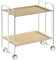 DON HIERRO - Carrito auxiliar plegable BAUHAUS con ruedas – Armazón metálico blanco, 2 niveles, 4 posiciones ajustables-Haya