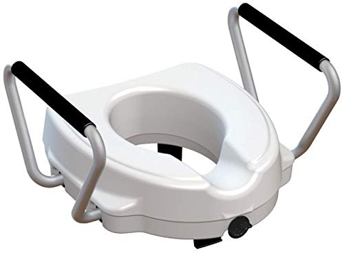 Rialzo WC, 12,5 cm, alzawater anatomico con sistema di fissaggio e braccioli fissi, portata 130kg