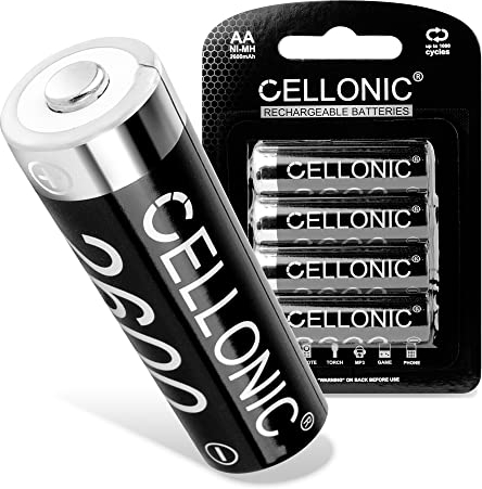 Cellonic Batterie AA ricaricabile - 2600mAh - precaricato e pronto all'uso - lunga durata e vita - 4x Batteria AA (Mignon/HR6), pile AA ricaricabile, accu