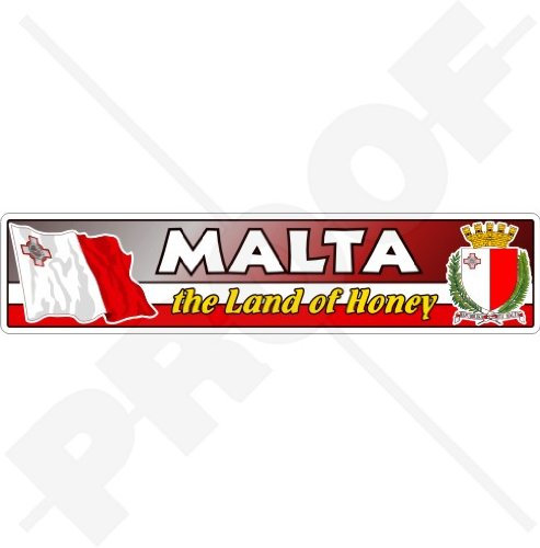 Malta-Flagge, Wappen, Land des Honigs, Emblem, 180 mm, Vinyl
