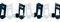PARTY DISCOUNT ® Girlande Musiknoten, ca. 300 cm, schwarz-Weiss