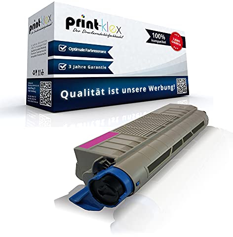Print-Klex Tonerkartusche kompatibel mit Oki C 822 CDTN C 822 DN C 822 N C 822 Series C822CDTN C822DN C822N C822Series Magenta Rot M - Eco Office Serie