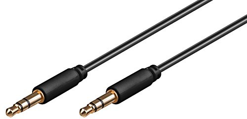 Goobay 66107 Audio Verbindungskabel AUX, 3, 5 mm Stereo 3-pol., Slim, CU - Klinke 3, 5 mm Stecker (3-Pin, Stereo) > Klinke 3, 5 mm Stecker (3-Pin, Stereo), Schwarz, , 2.00m Kabellänge