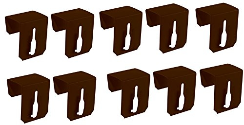 dekohaken24.de 10 Ganci Decorativi per Finestre, Acciaio Inossidabile Verniciato a Polvere Marrone, 20-23 mm