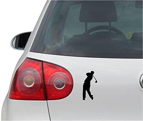 INDIGOS UG Aufkleber - Autoaufkleber - JDM - Die Cut - Golfer Decal Window Laptop Vinyl - Folie Sticker - schwarz - 73mm x149mm