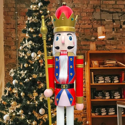 ECOM-CDL Figurine géante de casse-noisette En bois 6 feet King Red K20.