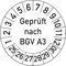 Geprüft nach BGV A3 Prüfplakette, 100 Stück, in verschiedenen Farben und Größen, Prüfetikett Prüfsiegel Plakette (35 mm Ø, Weiß)