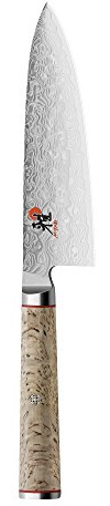 Miyabi Birchwood SG2 Japanese Chef's Knife, 6-inch, Designed for Smaller Hands, Lighter Feel, Chef's Kitchen Knife, Karelian Birch Handle, 100-layer flower Damascus pattern, Handcrafted in Seki, Japan
