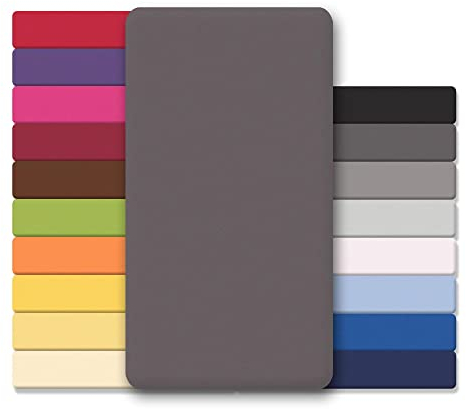 CelinaTex Jersey Spannbettlaken Lucina Doppelpack 140x200-160x200cm anthrazit grau 100% Baumwolle gekämmt bis 26cm Matratzenhöhe Spannbettbezug, Leintuch, Bettlaken, elastisch, Strech, Oeko-Tex