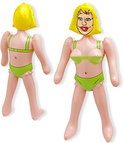 Amakando Aufblasbare Frau Gummifrau Junggesellenabschied Lustige Gummi Puppe Gummipuppe Ehefrau Partydeko JGA aufblasbar Mottoparty Zubehör Luftpuppe Aufblaspuppe Strand Party