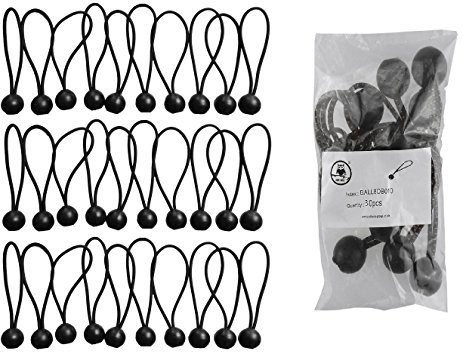 8 elasticated stretchy toggles/bungee ball/straps/shock cords for home/garden/indoor/tarpaulin and camping,PACK OF 30