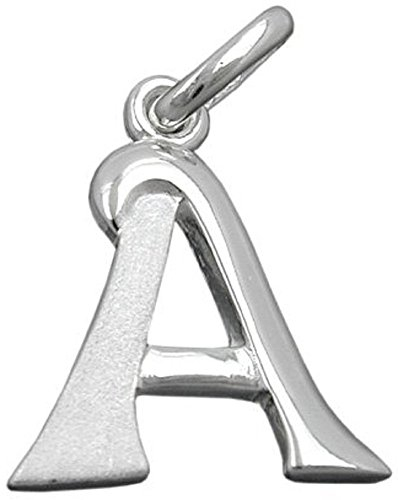 Kettenanhänger Silberanhänger für Halskette Unisex Anhänger Buchstabe A 925 Silber 15 x 13 mm inkl. kleiner Schmuckbox