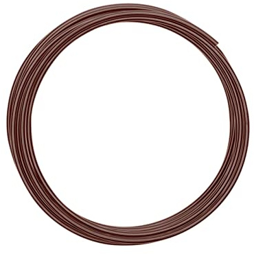 Vaessen Creative Fil Aluminium 3 m x 3 mm - Fil Métallique Chocolatee Mat (Marron) - Fil de Fer Souple pour Loisirs Créatifs, Perlage et Fabrication de Bijoux