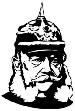 Aufkleber/Sticker Kaiser Wilhelm der 1. Preußen Kopf Porträt 15x10cm #A552