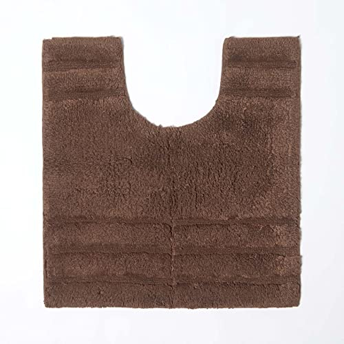 HOMESCAPES Tapis de Bain antidérapant 50 x 55 cm, Tapis Contour WC en Pur Coton Ultra Doux, Couleur Chocolat