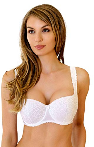 Rosme Lingerie Reggiseno a Balconcino da Donna, Collezione Annija, Bianco, Misura 3C