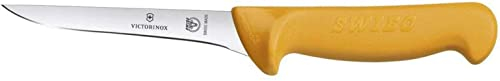 Victorinox Swibo, coltello da cucina/disossatore, lama dritta, stretta e ricurva da 10 cm, giallo