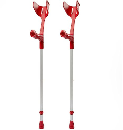 pulox - Magic-Soft - forearm crutch with soft-grip - max. 130 kg - pair (2 pcs) - Rot