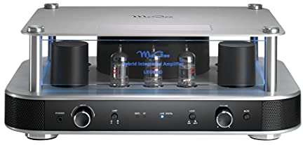 McGee „Legend“ Hybridverstärker, für warmen Röhren-Sound, Hifianlage, mit Bluetooth-Funktion & WLAN, in silbernem Design, mit LED-Beleuchtung