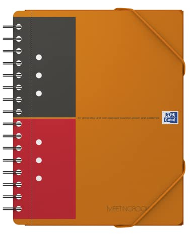 Oxford Meetingbook International A5, liniert, 160 Seiten, mit Gummizugmappe und 3 Einschlagklappen