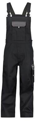 DASSY® Versailles Zweifarbige Arbeitslatzhose mit Kniepolstertaschen - Größe 56 - SCHWARZ/ZEMENTGRAU
