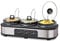 Schallen Stainless Steel Stew and Stir Slow Cooker Cooking Machine, Family Sized, Energy Efficient, Removable Ceramic Pot, Brushed Silver (Triple - 3 x 1 Litre)