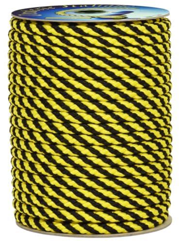 Corderie Italiane 6024675-00 Braid signalisation 10 Mm x 100 m Jaune/Noir : Bigiallo/Noir